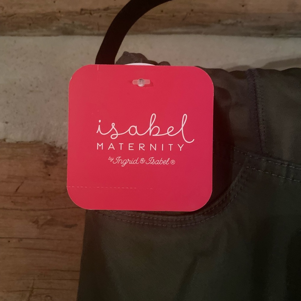 Army Green Maternity Pants with Belly Band